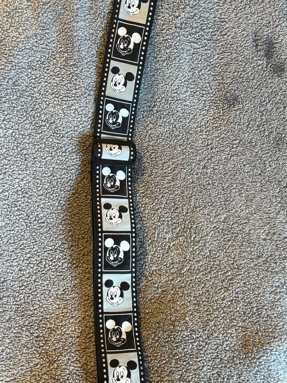 Vintage Disney Mickey Mouse Filmstrip Camera Strap Black White Adjustable